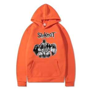 Slipknot Merch Rock Band Orange Hoodie